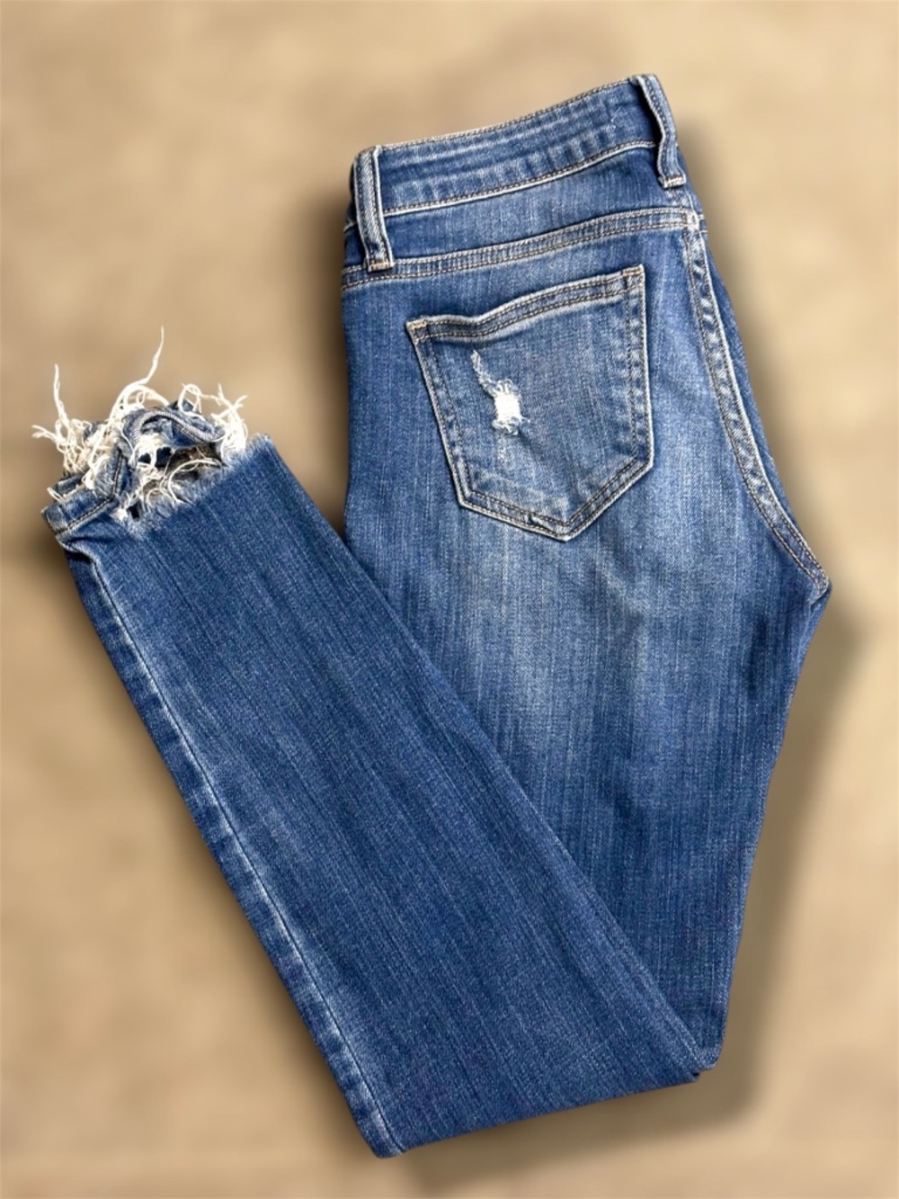 Cello - Vintage Blue Distressed Frayed Jeans - Size 3